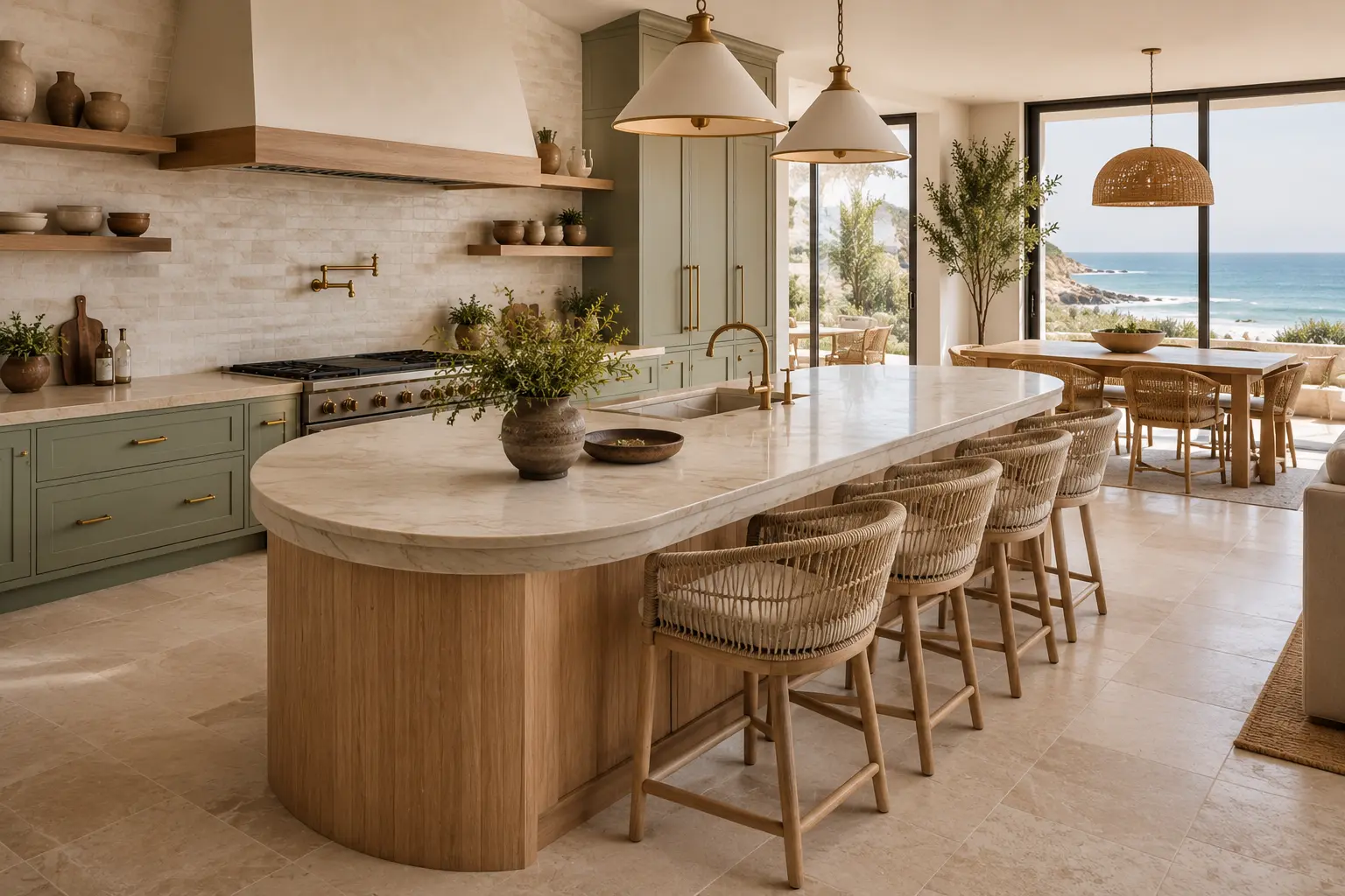 Coastal Mediterranean kitchen Bangalore